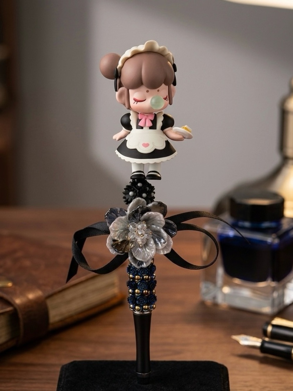 Nanci Figures Rhinstone Pens (Maid) Nanci Tea Time Series #handmade #nancipens